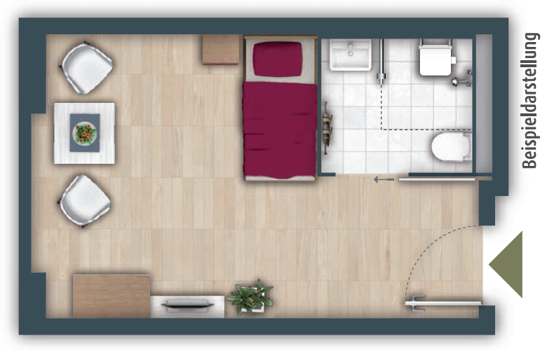 Musterappartement Pflegeimmobilie Sennfeld